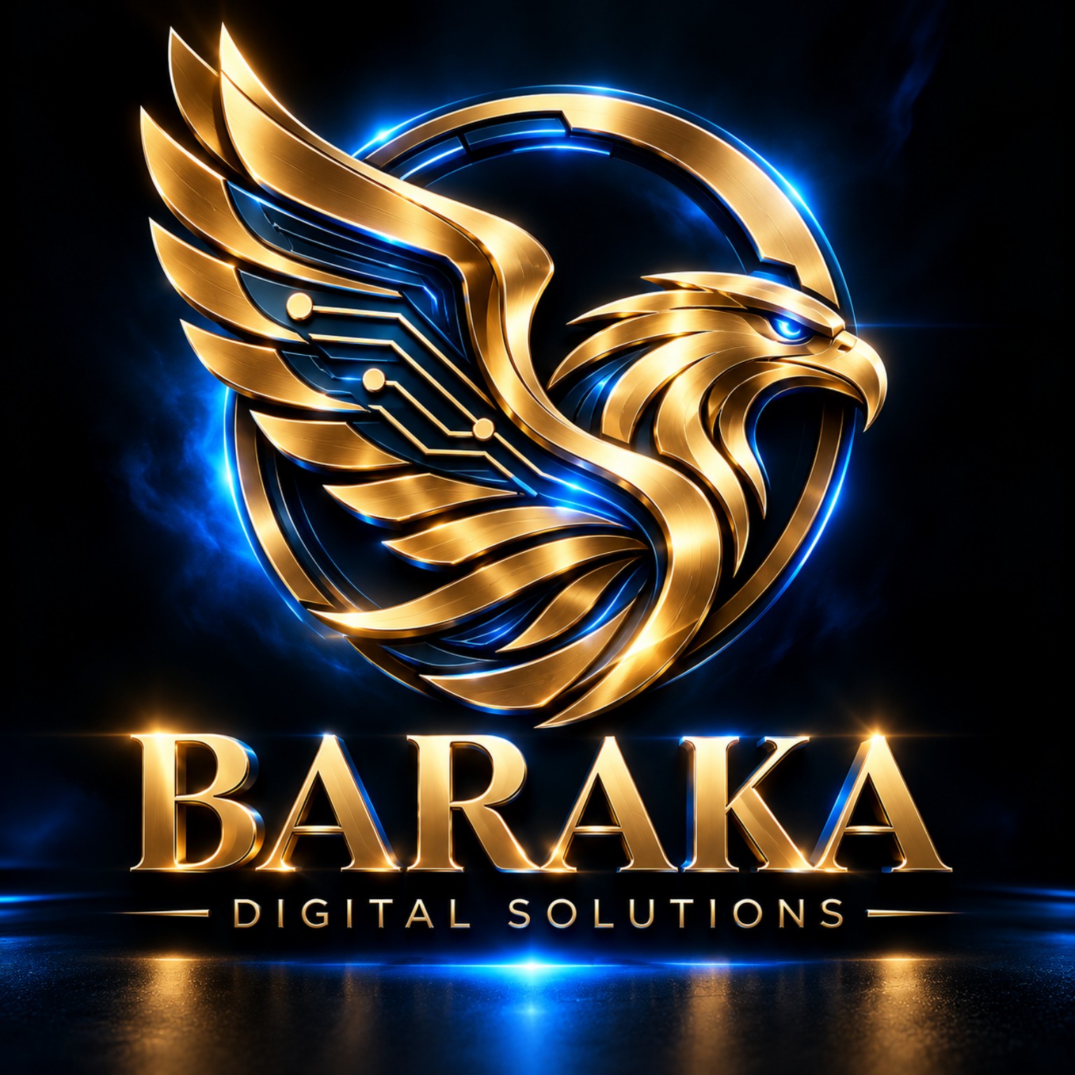 Official Baraka Digital Solutions gold and blue eagle emblem
